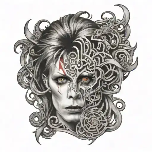 mothe daughter David Bowie labyrinth representing tattoo design idea