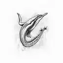 blue whale  tattoo design idea