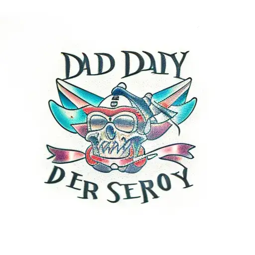 daddy seer written in comic sans font tattoo design idea