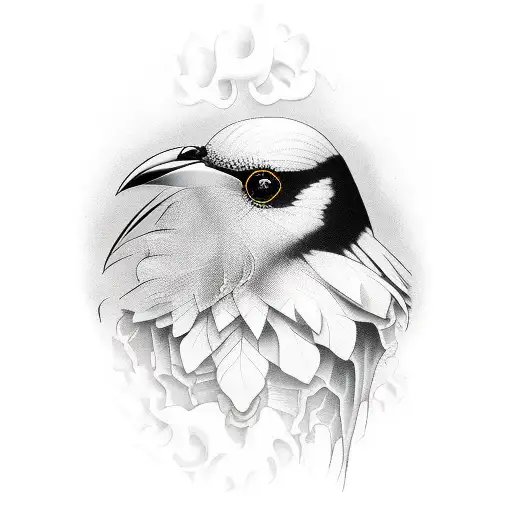 black bird of death tattoo design idea