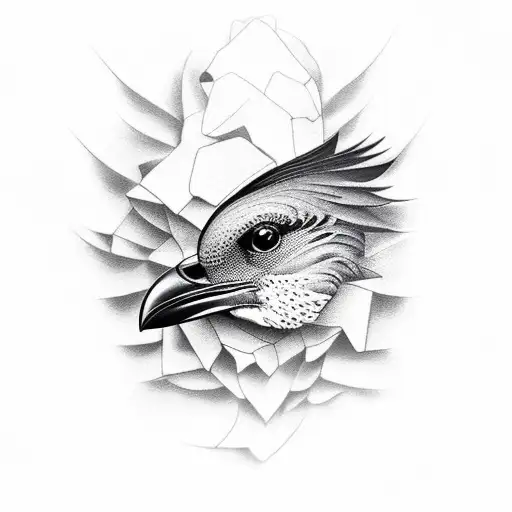 black bird tattoo design idea