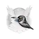 black bird tattoo design idea