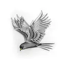 black bird tattoo design idea