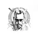 1980's Miami vice tattoo design idea