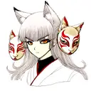 kitsune mask tattoo design idea