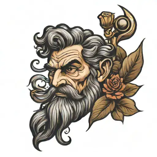 kahve sakal zeus yıldırım espresso tattoo design idea