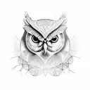 surrealistic owl tattoo design idea