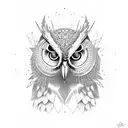surrealistic owl tattoo design idea