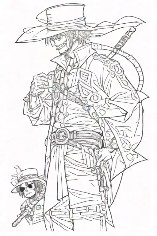 one piece zorro and sanji tattoo design idea