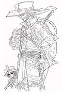 one piece zorro and sanji tattoo design idea