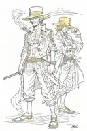 one piece zorro and sanji tattoo design idea