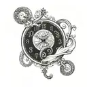 question mark infinity and time tattoo design idea