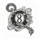 question mark infinity and time tattoo design idea