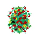 long winding vine with many different flowers tattoo design idea