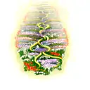 long winding vine with many different flowers tattoo design idea