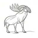 puffin and moose standing side tattoo design idea