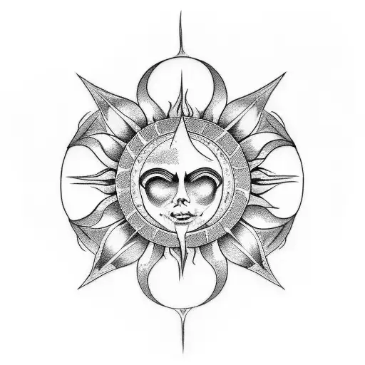 Create a gothic-inspired tattoo featuring a sun motif intertwined with BDSM elements tattoo design idea