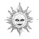 Create a gothic-inspired tattoo featuring a sun motif intertwined with BDSM elements tattoo design idea