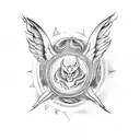 Yin and Yang devil and angel tattoo design idea