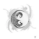 Yin and Yang devil and angel tattoo design idea