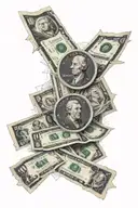 stock market graph, us dollars tattoo design idea