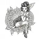 Fae Valentine pinup girl dressed tattoo design idea