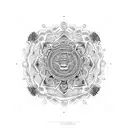 mandala sleeve cap with hanging lace and jewels with dragon wrapped around tattoo design idea