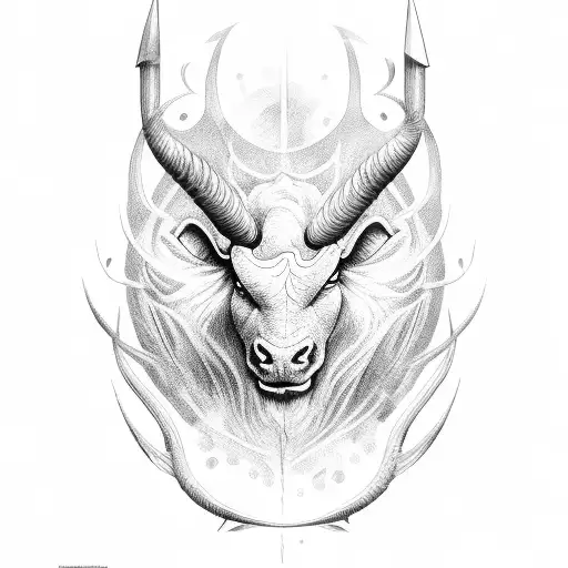 aggressively stier jumps out of that lashes out tattoo design idea