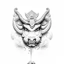 aggressively stier jumps out of that lashes out tattoo design idea