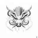 aggressively stier jumps out of that lashes out tattoo design idea