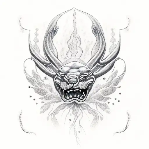 white lightning tattoo design idea