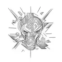 white lightning tattoo design idea