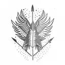 arrow eagle feather fire tattoo design idea