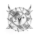 arrow eagle feather fire moon tattoo design idea