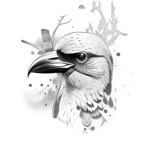 survival crow phoinex tattoo design idea