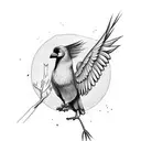 survival crow phoinex tattoo design idea