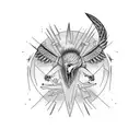 survival crow phoinex tattoo design idea