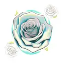 time in a bottle, time turning into a liquid, roses tattoo design idea