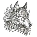 samurai dog tattoo design idea
