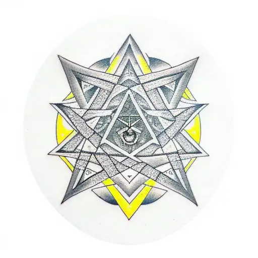 diamonds in the trees pentagrams in the night sky tattoo design idea