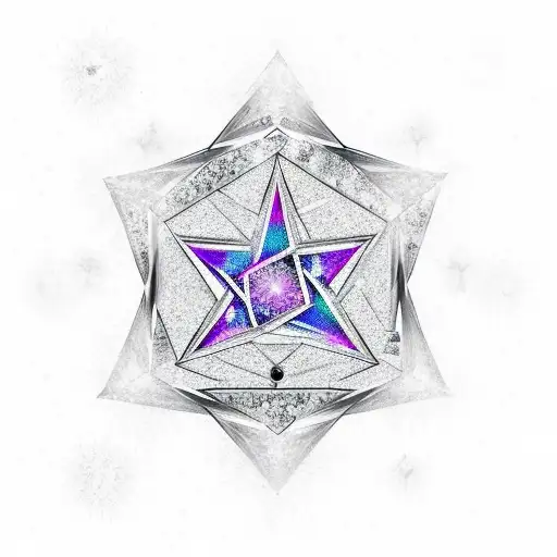 diamonds in the trees pentagrams in the night sky tattoo design idea