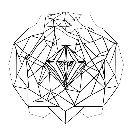 diamonds in the trees pentagrams in the night sky tattoo design idea