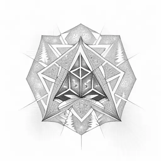 diamonds in the trees pentagrams in the night sky tattoo design idea