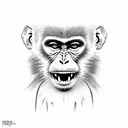 monkey bite tattoo design idea