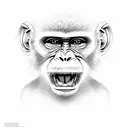 monkey bite tattoo design idea