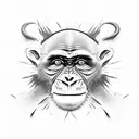 monkey bite tattoo design idea