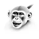 monkey bite tattoo design idea