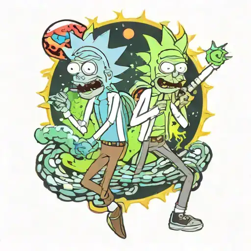 Rick and Morty time travel  tattoo design idea