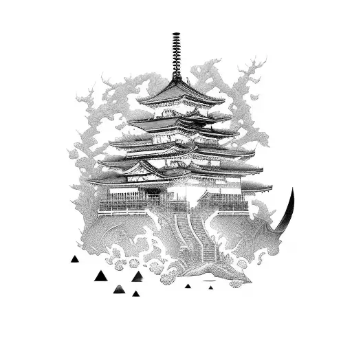 monument japan  tattoo design idea