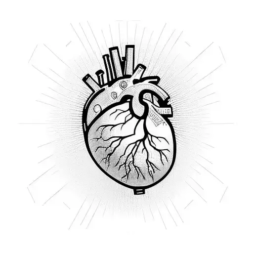 Cybernetic heart tattoo design idea